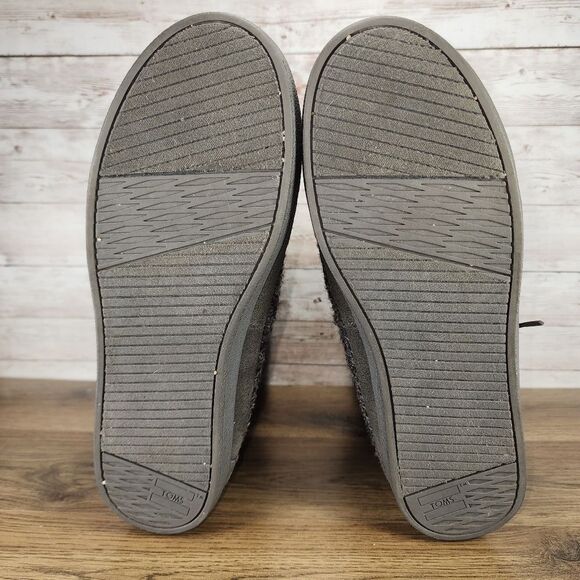 Toms Womens Nepal Aztec Gray Faux Fur Moccasin Boots Winter Boho Size 8.5 - Picture 7 of 7